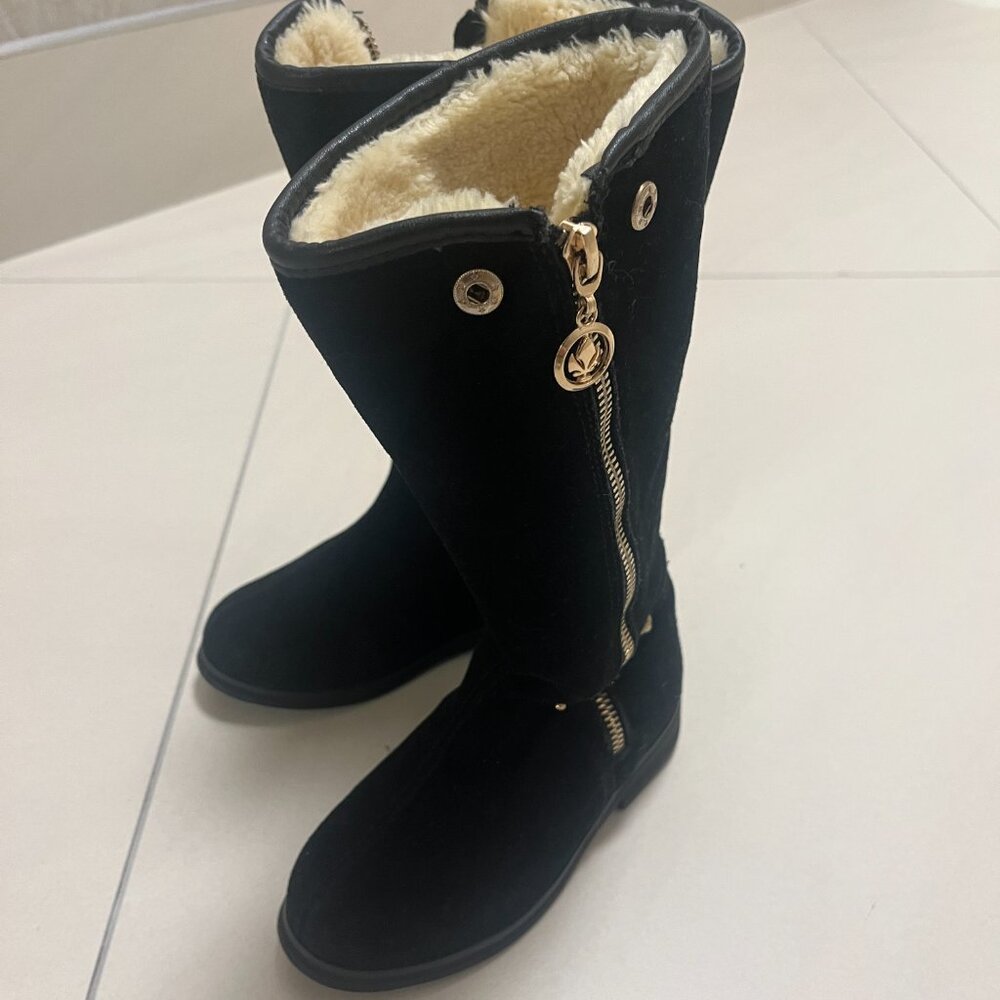 Girls Faux Suede Fleece Boots Size 13